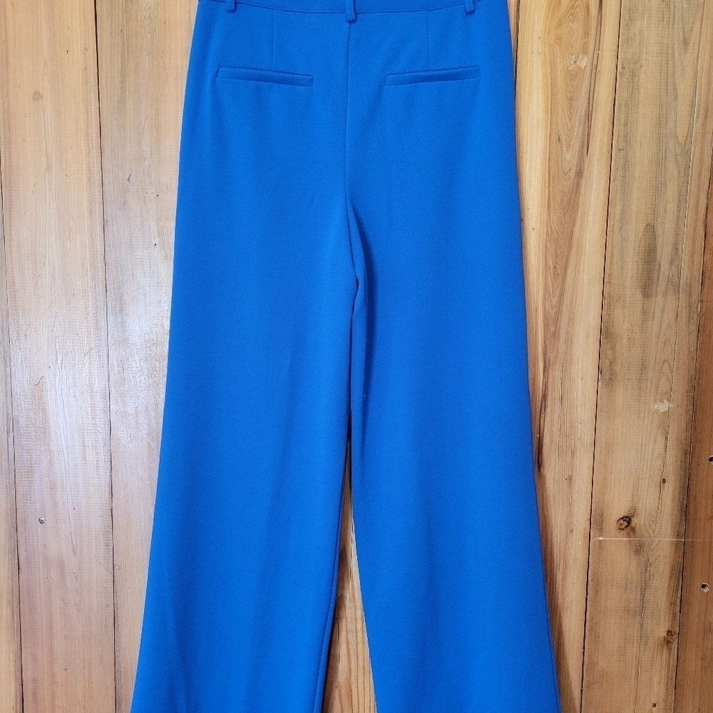 Happily Grey Womens Vibrant Blue Wide-Leg Pants Size 3 - Picture 2 of 9